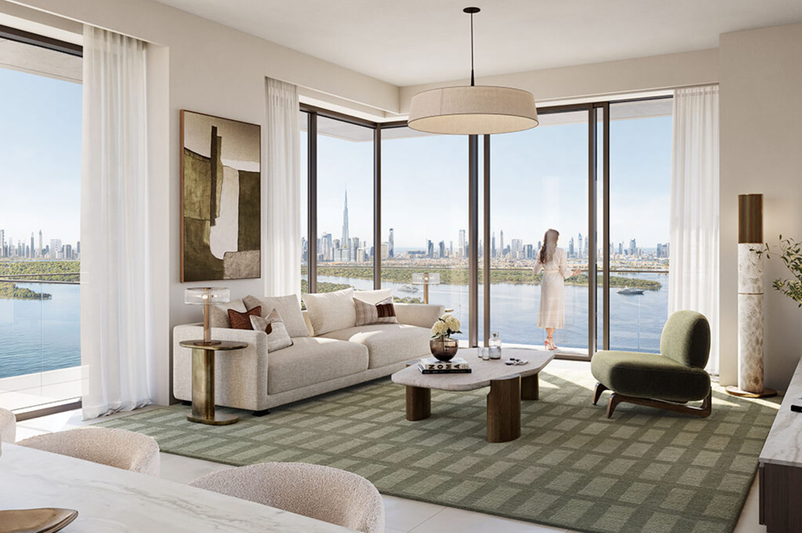 Creek Bay 7 Creek Bay at Dubai Creek Harbour Living Room