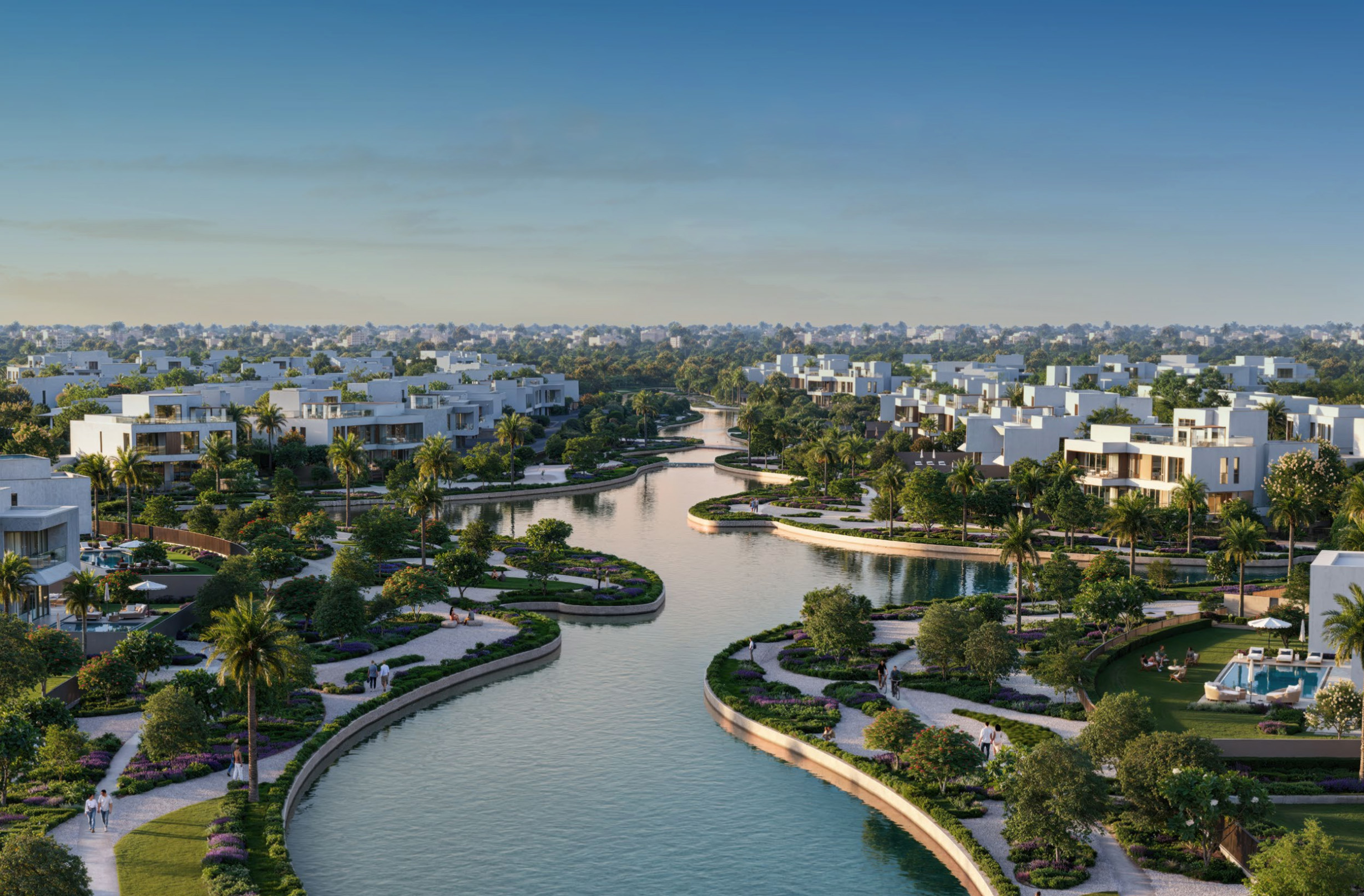 Oasis Modern luxury villa view at Mareva 2 The Oasis in Dubai.